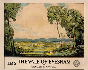 The Vale of Evesham ، ملصق إعلان للسكك الحديدية في لندن وميدلاند والاسكتلندي (لون ليثو)