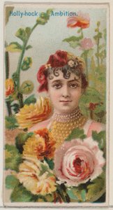 Hollyhock: Ambition ، من سلسلة الأزهار الجميلة ولغة الزهور N75 لدوك ... ، 1892.