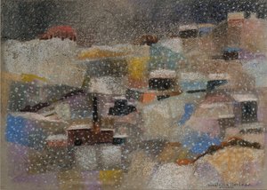 تساقط الثلوج ، 2001 (باستيل على ورق مخملي)