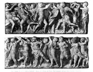 لوحة Putti الراقصة ، من كانتوريا ، في معرض الغناء في الكاتدرائية (الرخام) بواسطة دوناتيلو