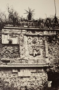 Uxmal ، Indian Bas Relief ، Nun's Palace Uxmal ، Indian Bas Relief ، Nun's Palace ، 1860.