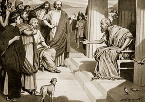سقراط يخاطب الأثينيين ، توضيح من `` تاريخ الأمم في هتشنسون &39;&39; ، 1915 بواسطة دادلي هيث