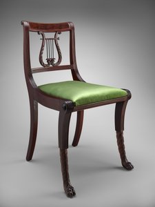 كرسي جانبي ، ج. 1816 (قشرة الماهوجني والماهوجني ؛ الرماد وحور الزنبق والنحاس) بواسطة دنكان فايف