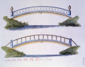 تصاميم الجسر من مجلة Garden Gems بواسطة G. van Laar ، تم نشرها عام 1802 بواسطة المدرسة الهولندية