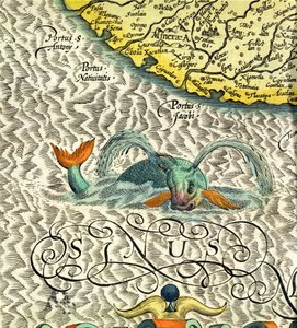 C.3.c.8 وحش البحر ، تفاصيل من الصفحات 369-70 من "أطلس مركاتور ..." بواسطة المدرسة الهولندية