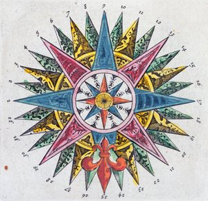 بوصلة روز ، من أطلس بلاو ، نُشرت في أمستردام ، 1697