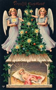 بطاقة عيد الميلاد الهولندية (طباعة حجرية ملونة) بواسطة المدرسة الهولندية