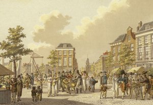سوق الزهور ، روتردام ، 1807 بواسطة المدرسة الهولندية