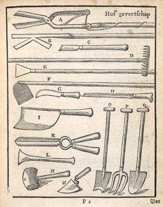 أدوات الحدائق ، من The Garden Gardener بقلم Johann van der Groen ، تم نشره عام 1699 بواسطة المدرسة الهولندية