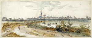 View of Calcar, late 17th century (pen & brown ink with watercolor on paper) بواسطة المدرسة الهولندية