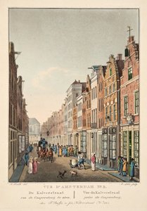 Vue d'Amsterdam رقم 2. يمكن رؤية Kalverstraat من Gappersteeg. جائزة Vue du Kalverstraat du Gaapersteeg بواسطة المدرسة الهولندية