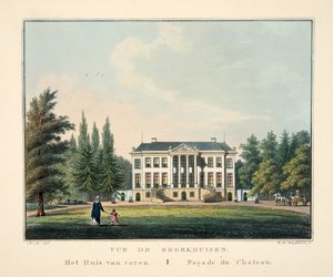 Vue de Broekhuisen. Het Huis van voren. Façade du Chateau بواسطة المدرسة الهولندية