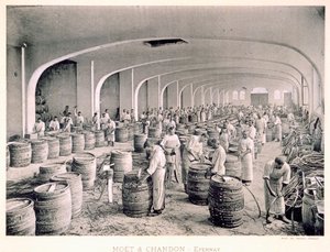 إنشاء البراميل من حانة Le France Vinicole. بواسطة Moet und Chandon ، Epernay (فوتوليثو)