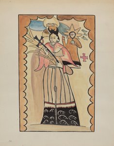 سانت جون نيبوموسين - رسم على بوفالو هايد قبل 1800 ، 19351942.
