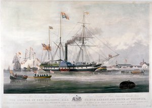 وصول الملكة فيكتوريا والأمير ألبرت إلى رويال دوكيارد ، وولويتش ، كنت ، 1843 بواسطة E Duncan