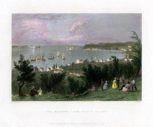 الضيق كما رأينا من جزيرة ستاتن ، نيويورك ، الولايات المتحدة الأمريكية ، 1837.