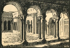 "Cloiture St-Trophime - The Cloisters of the St-Trophime" ، حوالي عام 1920.