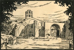 'Les Alyscamps، Chapelle Shonorat - The Alyscamps. وكنيسة سانت أونورات ، حوالي عشرينيات القرن العشرين.