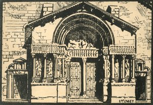 "St-Trophime - Le Portail - بوابة كنيسة St-Trophime" ، حوالي عشرينيات القرن العشرين.