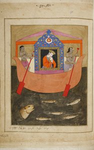 رسم توضيحي للقصيدة الملحمية الفارس في جلد الفهود لشوتا روستافيلي ، القرن الثامن عشر بواسطة E. Ts. Tseretliseuli