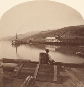 سوساليتو من رصيف NPCRR ، في اتجاه الجنوب ، كاليفورنيا. 1868. بواسطة ايدويرد مويبريدج