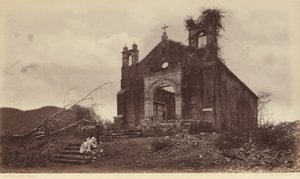 أطلال كنيسة سان ميغيل، بنما، 1877 (صورة فوتوغرافية) بواسطة ايدويرد مويبريدج