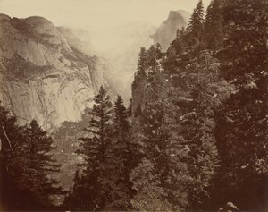 وادي تينايا كانيون من نقطة الاتحاد، وادي يوسمايت، 1872 (صورة فوتوغرافية) بواسطة ايدويرد مويبريدج