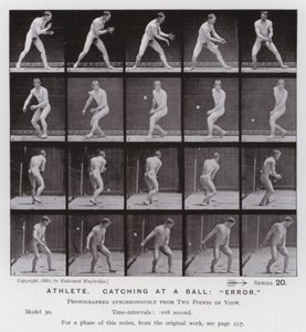 The Human Figure in Motion: Athlete, catching at a ball, "error" (b/w photo) بواسطة ايدويرد مويبريدج