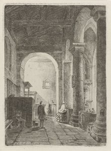داخل الكنيسة بواسطة Adrianus Wilhelmus Nieuwenhuyzen