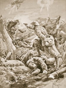 خاص (القائم بأعمال العريف) L. Clarke ، وحيدًا ، يمسك بمجموعة من الألمان أثناء هجوم مضاد بواسطة إدغار ألفريد هولواي