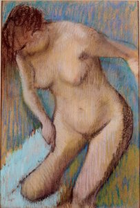 After bathing Naked woman wiping her right thigh. Pastel painting by Edgar Degas (1834-1917) 1866 Sun. 72x49 cm Rome, Galleria d