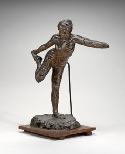 راقصة تمسك قدمها اليمنى في يدها اليمنى ، c.1900-1911 (الشمع البني والبلاستلين) بواسطة إدغار ديغا