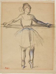 Dancer at the Bar (on Point) ، c.1885 (الفحم مع الباستيل و estompe على ورق تان) بواسطة إدغار ديغا