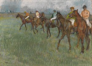 الفرسان تحت المطر، 1886 تقريبًا (باستيل على ورق) بواسطة إدغار ديغا