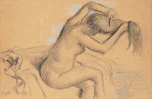 امرأة عارية تصفيف شعرها. امرأة عارية تمشط شعرها ، 1890-1895