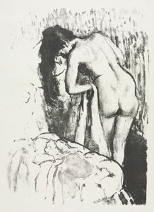 امرأة عارية واقفة ، تجفيف نفسها ، 1891-1892.