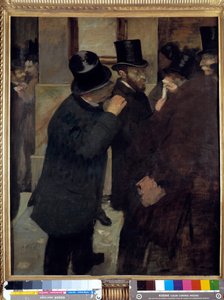 صور شخصية في البورصة أو "A la Bourse": تمثيل من قبل إرنست ماي (1845-1925) ، الممول والمجمع. رسم إدغار ديغا (1834-1917). 1878-1879. الأبعاد: 1.00 × 0.82 م. باريس ، متحف أورسيه - صور شخصية في البورصة أو “A la Bourse” ”: r بواسطة إدغار ديغا