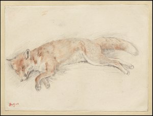 دراسة عن "Dead Fox in the Forest" ، c.1861-64 بواسطة إدغار ديغا