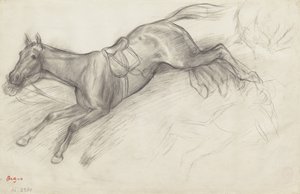 دراسة عن "مشهد من Steeplechase: The Fallen Jockey" ، 1866 بواسطة إدغار ديغا