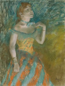 The Singer in Green ، c.1884 (باستيل على ورق أزرق فاتح) بواسطة إدغار ديغا