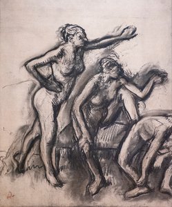 ثلاث راقصات عاريات. حوالي عام 1903. فحم على ورق البحث عن المفقودين. بواسطة إدغار ديغا