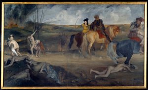 War Scene in the Middle Ages Painting by Edgar Degas (1834-1917) 1861 Sun. 0,85x1,47 m Paris, musee d