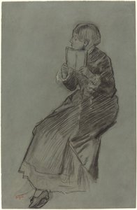 امرأة تقرأ كتابا ، ج. 1879. بواسطة إدغار ديغا