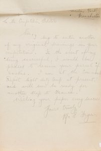 رسالة إلى محرر مسابقة الصحف ، 1917 بواسطة إدغار فراير