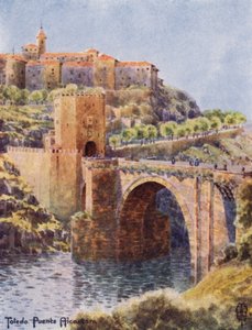 شمال إسبانيا: توليدو ، جسر الكانتارا (لون ليثو)
