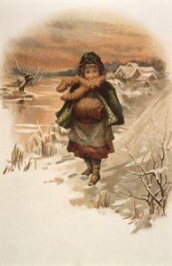 فتاة على طريق ثلجي ، توضيح من أين تعيش الزنابق ، 1889 بواسطة إديث س بيركلي