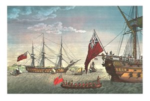 نابليون يذهب على متن نورثمبرلاند في رحلته إلى سانت هيلينا ، 8 أغسطس 1815 ، c1850