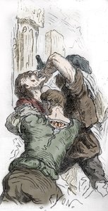 الموت الأسود: ذبح اليهود ، 1348 ، توضيح من "Histoire-populaire-de-France" بقلم تشارلز لاهور ، 1866 بواسطة إدموند تشارلز يون