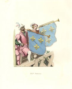 Trumpeters at a tournament, reign of Francis I of France. بواسطة ادمون ليتشيفالييه شيفينارد