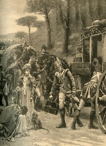 رحلة الملك جوزيف بونابرت من فيتوريا ، إسبانيا ، 1813 c1890. بواسطة ادموند بلير لايتون